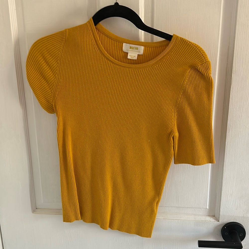 Mustard size mediumm ribbed short sleeve from Anthropologie